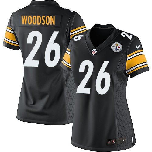 Women's Elite Rod Woodson Nike Jersey Black Home - #26 NFL Pittsburgh Steelers